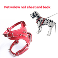 thumbnail image 3 of Spiked Studded Leather Puppy Dog Harness Vest for Small Breeds Red, 3 of 7