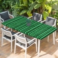 thumbnail image 2 of Retro Green Table Cloths for 5 Foot Rectangle Tables, Vintage Rustic Plants Trees Lines Pattern Patio Waterproof Elastic Fitted Tablecloths, Washable Rectangular Table Cover for Camping, 2 of 8