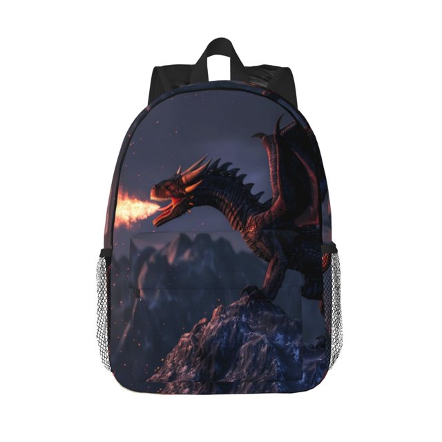 Easygdp Fire Breathing Dragon Twilight Mochila Ligera de 15 Pulgadas para Estudiantes, Mochila Cómoda para la Escuela y Viajes, Correas Ajustables