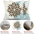 thumbnail image 6 of Brown Blue Flower Pillow Covers 18x18 Inch Set of 2 Summer Outdoor Waterproof Decor for Home Patio Funiture Garden Living Room Cushion Cover 002F, 6 of 6