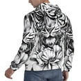 thumbnail image 6 of Wukai Tiger Butterfly Floral Art Print Men Hoodies Fleece Sweatshirts Long Sleeve Sweaters Pullover Fall Outfits Winter Clothes-Large, 6 of 7