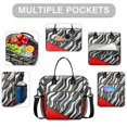 thumbnail image 2 of OBREWU Red and Black Modern Art Geometric Women's Insulated Leakproof Large Lunch Bag, Oxford Cloth, 2 of 7