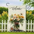 thumbnail image 6 of Spring Summer Floral Garden Flag,Daisy Jar Arrangement Vase Welcome Garden Flag, 12 x 18 Inch Double Sided Vertical Burlap Summer Fall Farmhouse Outdoor Decoration, 6 of 6