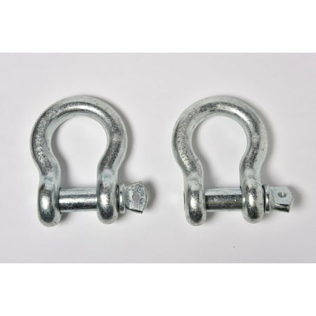 

2x 1 Galv D Ring Bow Shackle Screw Pin Clevis Rigging Towing WLL 8.5Ton 18500lb