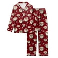 thumbnail image 6 of Gubotare Kids Christmas Pajamas Toddler Kids Little Girls Christmas Satin Silk Pajamas Girl Long Sleeve Button Down Sleepwear Christmas Pjs Set 3T 4T (Red,3-4 Years), 6 of 6