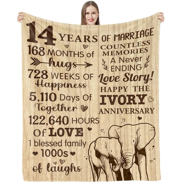 LHSHID Best Anniversary Marriage Gift Blanket Flannel Soft and Comfortable Anti static Bed Sofa Blanket 50x60in