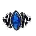 thumbnail image 1 of Anillo de cristal para hombre, ceremonia de fiesta, boda, niños, estilo Vintage, diseño Simple, anillos de acero portátiles, joyería de mano, Ropa, zapatos y accesorios Miscelánea Azul talla 7 Sonducket  AP014446-01B, 1 of 6