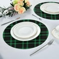 thumbnail image 6 of Black Green Plaid Round Placemats Washable Placemats Non-Slip Heat-Resistant Table Place Mats for Dining Kitchen Holiday Party Table 15.4"-4PCS Home Decor, 6 of 7