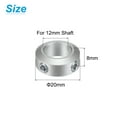 thumbnail image 2 of Split Shaft Collar Set for 12mm Shaft, 2pcs Clamping Collars 20mm OD, 8mm Thickness, 2 of 5