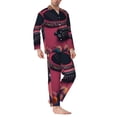 thumbnail image 2 of KLL Romantic Heart Guitar Sleepwear Mens Flannel Pajamas,Long Cotton Pj Set, 2 of 7