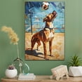 thumbnail image 2 of Doguede Bordeaux Cute Dog Volleyball Poster Canvas – Retro Doguede Bordeaux Dog Batter in Action With Volleyball for Themed Living Room, 2 of 5