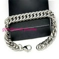 thumbnail image 5 of QQTDFG Charming 316L Stainless Steel Silver Heavy Tone Curb Cuban Men's Bracelet 8-10"-7.5inch-10mm, 5 of 5
