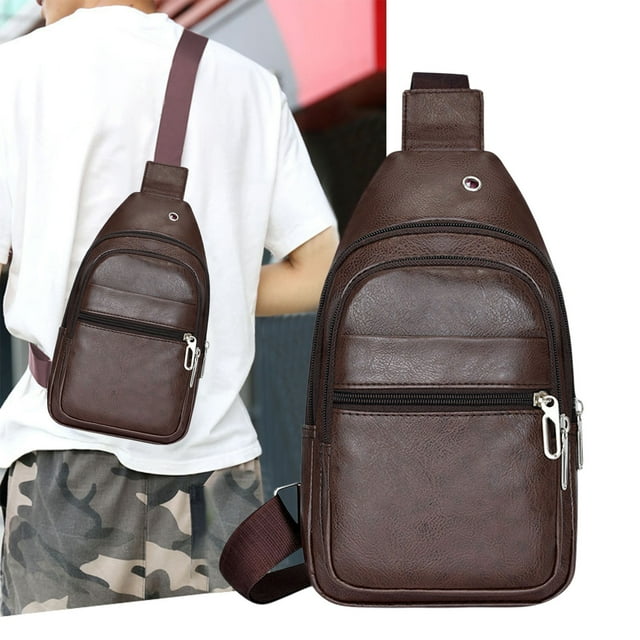 Wzzjkit Canvas Sling Bag Crossbody Backpack Shoulder Casual Rucksack for Men