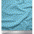 thumbnail image 1 of Soimoi Blue Rayon Fabric Seal Leaves Print Fabric by Yard 58 Inch Wide, 1 of 3