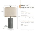 thumbnail image 5 of Oneach 23" Dark Gray Ceramic Table Lamps Set of 2 for Living Room Bedroom Retro Bedside Nightstand Lamps with Linen Lamp Shades, 5 of 8