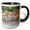 Black/White, variant on 3drose, Giardini Naxos Beach Near Taormina, 11oz Two-tone Red Mug