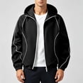 thumbnail image 2 of KyCheLot Mens Jackets Zip up Windbreaker Hooded with Pockets Loose Casual Outdoor Running Coat, 2 of 9