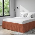 thumbnail image 6 of Burnt Orange Bed Skirt Queen Size 16 Inch Drop, Abstract Modern Farmhouse Solid Color Adjustable Elastic Dust Ruffles Bedskirt for Queen Bed Wrap Around Pleated Mattress Frame Cover, 6 of 9