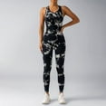 thumbnail image 2 of Lenpel Workout Jumpsuits for Women Sleeveless Tie Dye Backless Slimming Yoga Romper Seamless Athletic Overalls, 2 of 5