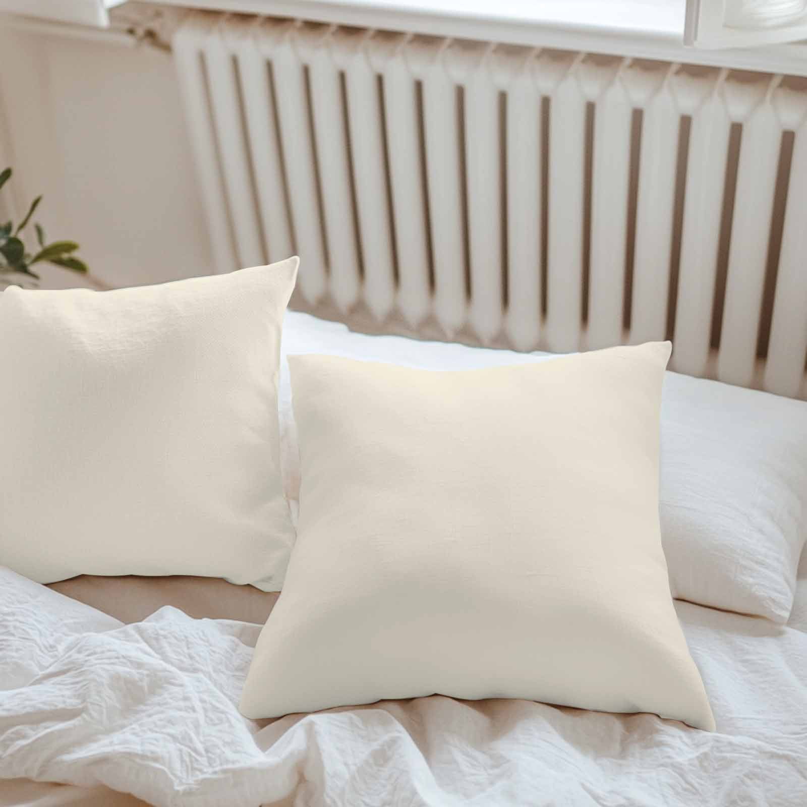 Cream Throw Pillow Covers 20x20 Inch Set of 2, Farmhouse Solid Beige Color Modern Art Waterproof Outdoor Pillow Covers, Decorative Cushion Pillowcases for Couch, Sofa, Bed, Garden, Patio
