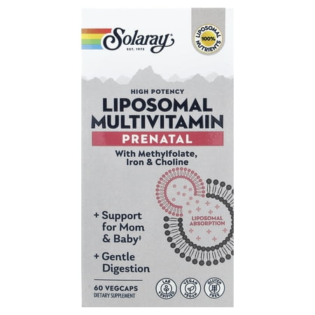 Solaray High Potency Prenatal Liposomal Multivitamin, 60 VegCaps