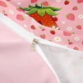 thumbnail image 4 of meiyoeat Strawberry Floral Monogram A Bedding,3D Cartoon Cute Fruit Duvet Cover Full For Girl,Pink Reversible,3pcs,1 Duvet Cover and 2 Pillowcases, 4 of 6