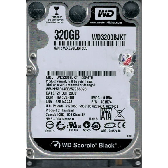 WD3200BJKT-00F4T0 Western Digital 320GB DCM: HACVJHBB