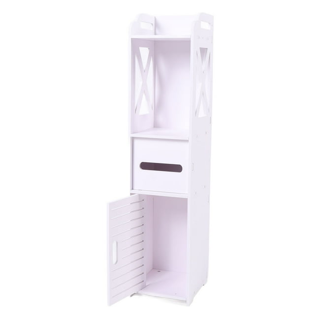 Small Bathroom Storage Cabinet, Slim Toilet Paper Storage Cabinet Space Saving for Restroom