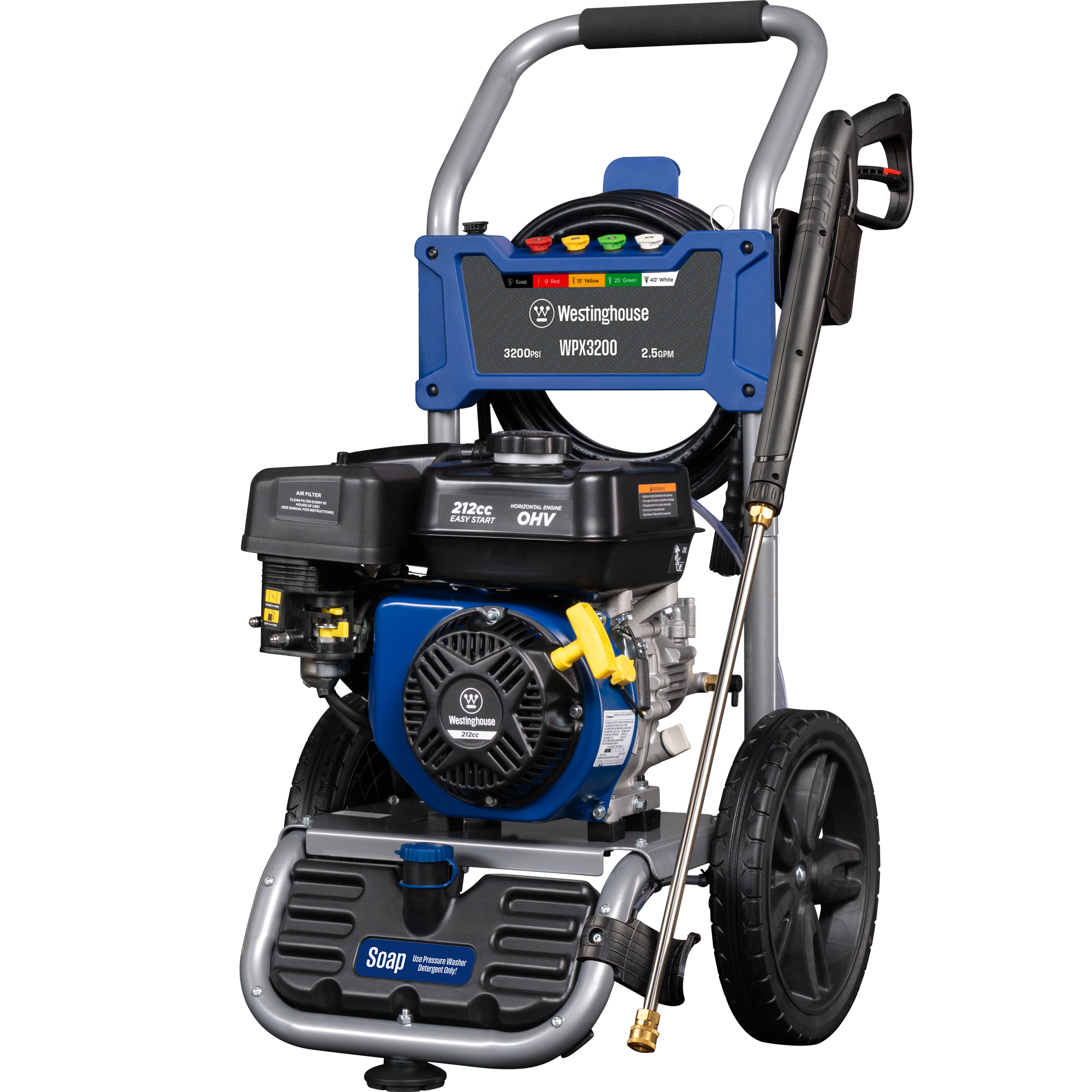 Westinghouse 3200-PSI, 2.5-GPM Gas Pressure Washer with 5 Nozzles & Soap Tank, 63 lbs. - image 10 of 13