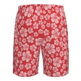 thumbnail image 6 of Kdxio Red Hibiscus Flower Pattern Mens Casual Shorts - Drawstring Summer Beach Sports Shorts for Men, 6 of 9