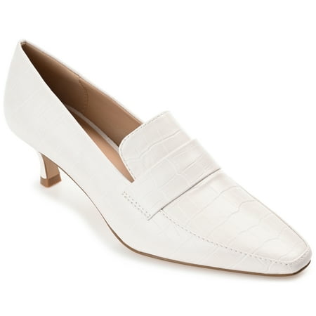 

Journee Collection Womens Celina Wide Width Kitten Heel Loafer Square Toe Pumps