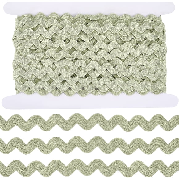 1/2 Inch Wool Yarn Rick Rack Trim for Sewing 15 Yards RIC Rac Rickrack Dark Sea Green Lace Wave Ribbon Zig Zag Wave Bending Lace Trim S Shaped Fabric for DIY Crafts Christmas