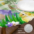 thumbnail image 3 of Easter Bunny Round Tablecloth, Fitted Table Cover with Elastic for 45"-54" Round Tables, Spring Easter Eggs Chicken Sage Green Plaid Table Cloth Outdoor Indoor Dinning Party Waterproof Tablecloths, 3 of 7