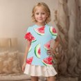 thumbnail image 5 of LNWUY Boys Girls Fashion Printed Casual Tops Middle Kids Short Sleeve Loose Comfort Breathable Round Neck Tops Blue 5 Years, 5 of 7