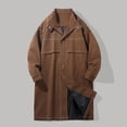 thumbnail image 3 of Aihuaihua Men's Long Trench Coat Autumn Winter Casual Outerwear Coat Coffee L, 3 of 5