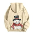 thumbnail image 5 of Christmas Hoodies for Women Casual Print Full Zip Pockets Long Sleeve Hooded Sweatshirt Lined Pullover Cozy Soft Warm Winter Holiday Outfit Graphic Hoodies Beige L, 5 of 6
