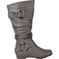 thumbnail image 4 of Women's Journee Collection Paris Extra Wide Calf Slouch Boot Grey Faux Leather 11 M, 4 of 7
