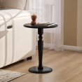 thumbnail image 6 of BOBOKY Solid Wood Round Side Table, Small Drink Accent Table for Small Places, Stable Pedestal Table for Living Room Bedroom Corners Nursery, Compact End Table.Black,Oak, 6 of 9