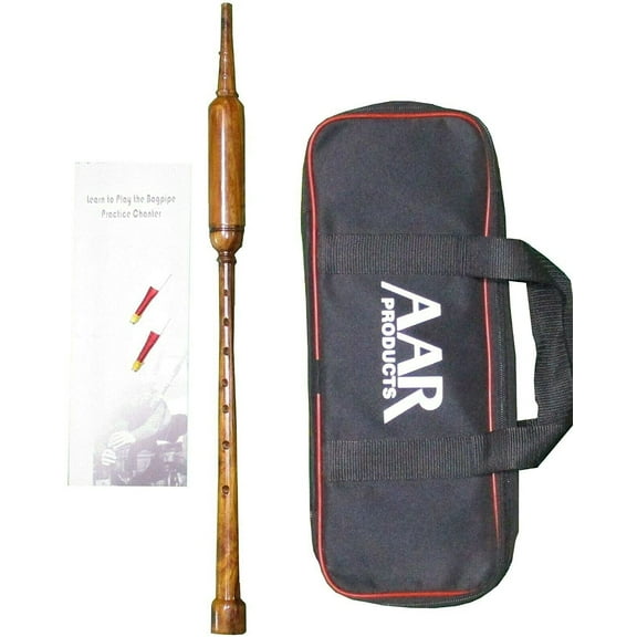 AAR Long Bagpipe Practice Chanter 21" Rosewood Scottish Highland Reeds Bag Book