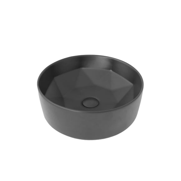 Stylish Lavabo Rond Noir 16 Pouces P-228N