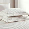 thumbnail image 6 of Elegant 3Pcs 100% Cotton Scallop Edges Quilt Bedspread Set Striped Embroidery Quilted Bed Set, 6 of 12