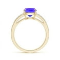 thumbnail image 2 of ANGARA Natural Cushion 2.45 ct Tanzanite Split Shank Ring with Diamonds in 14K Yellow Gold for Women (Size-9x7mm) | December Birthstone, Anniversary, Jewelry Gift for Women | Natural Tanzanite Ring, 2 of 8