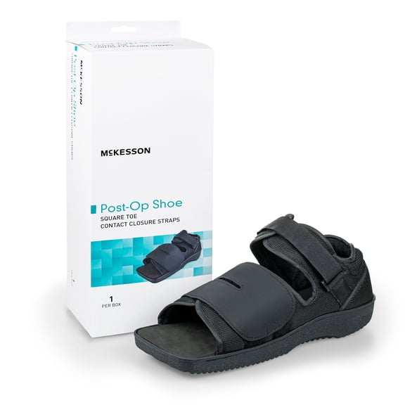 McKesson Post-Op Foot Brace Recovery Shoe, Square Toe - Male 7.5-9, Female 8.5-10, Medium, 1 Ct