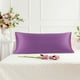 thumbnail image 2 of Funda de almohadas de satén suave y sedoso PiccoCasa con cierre de cremallera, funda de almohada larga, tamaño king, púrpura, 2 of 7