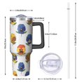 thumbnail image 2 of 40oz Pioneer Flower Floral Print Pattern Insulated Tumbler with Handle, BPA-Free Leak Proof Lid and Straws, Double Wall Vacuum, Hot 12h/Cold 34h, 2 of 6