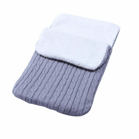 Newborn Baby Blanket-Wrapped Baby Plus Velvet Sleeping Bag Thick Knitted Warm Sleeping Bag Woolen Stroller Sleeping Bag
