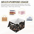 thumbnail image 6 of Yayeee Collapsible Cube Storage Bin with Lid Fabric Closet Decorative Basket with Handles, Black Flowers, 6 of 7