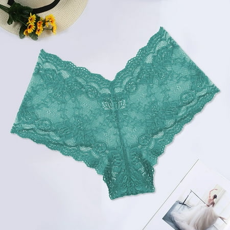

Briefs For Women Knickers Women Lace Boyshort Panties Low Rise Underwear Ladies Comfortable Underpants Female Lingerie Green M 3pcs