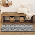 thumbnail image 4 of Black Geometric Triangle Diamond Pattern Bathroom Rugs Mat,Non Slip Microfiber Bathroom Rug,Rubber Backing,Soft Bathroom Mats for Bathroom Floor,Tub and Shower,47x17in(120x43cm), 4 of 5