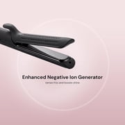 LANGE HAIR Le Duo Edge 360° Airflow Titanium Styler Blush | 1” Wide Titanium Plates with Rounded Corners & Softly Beveled Edges (Black)